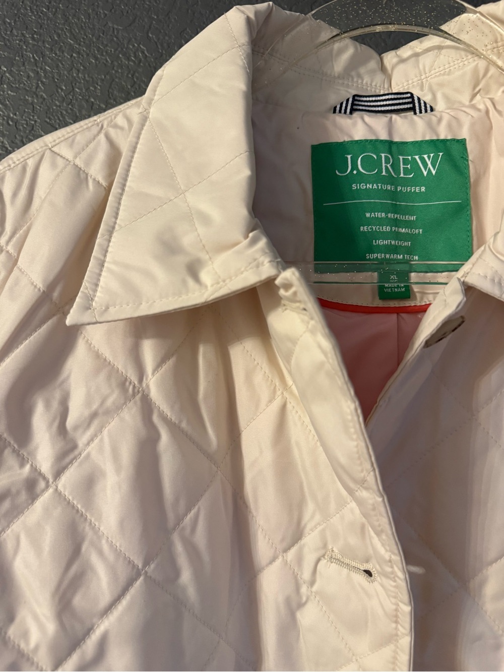 J.CREW • Quilted signature puffer jacket - cream - XL - Picture 2 of 6